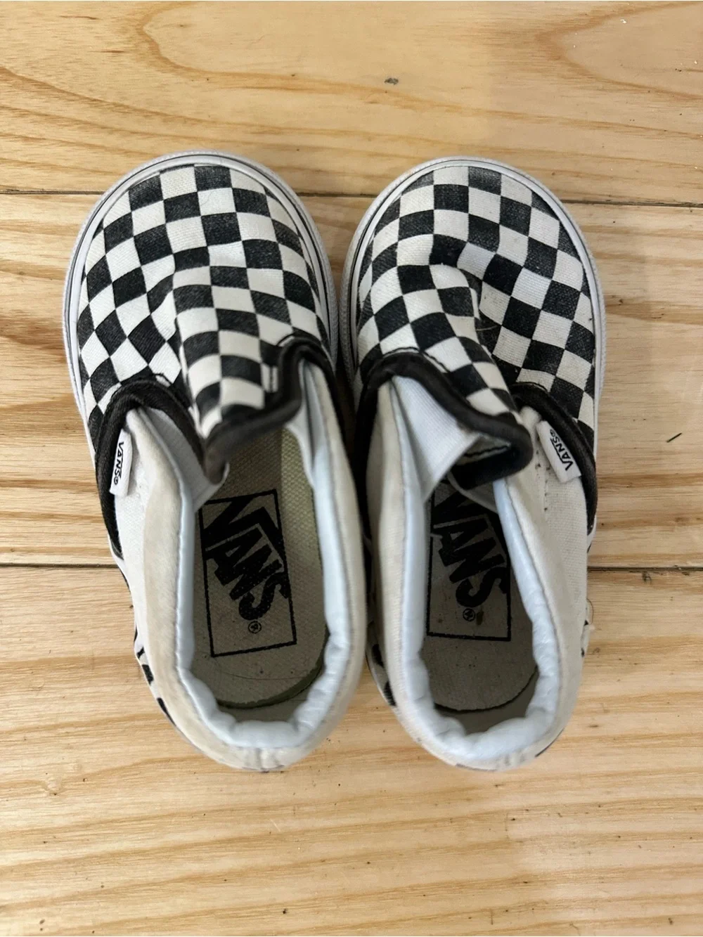 Vans Kids Slip-On Checkerboard Sneakers - Black & White